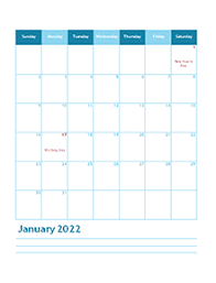 Each week of the year on a separate page with a room for daily notes. 2022 Monthly Planner Template Portrait Free Printable Templates