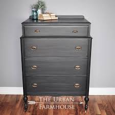 Dresser Decked In Queenstown Gray Pitch Black Glaze Gray Painted Furniture Painted Furniture Colors Chalk Paint Colors Furniture