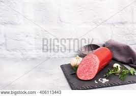 Servelat borodinsky (family farm, 400g/5). Loaf Salami Servelat Image Photo Free Trial Bigstock