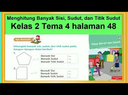 Cara Mudah Menghitung Banyak Sisi Sudut Dan Titik Sudut Bangun Datar Kelas 2 Tama 4 Hal 48 Youtube