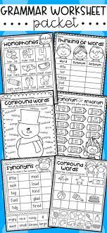 Grammar Worksheet Pack For Kindergarten First Grade And Second Grade Compound Words Synonyms Antony Compound Words Writing Interventions Grammar Worksheets