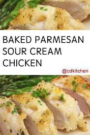 Creamy Cheesy And Crunchy That S What You Get When You Have Chicken Breasts Topped With A Parmesan Sour Cr Cream Chicken Recipes Recipes Sour Cream Chicken