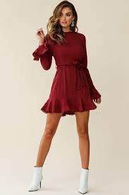 Aspley Flare Cuff Waist Tie Dress Antique Rose Dresses Tie Waist Dress Hot Party Dresses