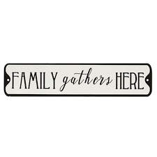 Black And White Signs With Words Family Gathers Here Metal Street Sign Black And White Metal Word Sign Signs Wordsigns Wordart Street Signs Family Gathering Word Signs