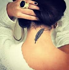 This neck tattoo design is both simple and small. Top 70 Beautiful Neck Tattoos For Girls In 2016