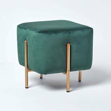 Homescapes Skandinavische Samt Sitz Hocker Nordische Pouf Im Minimalistischen Design Sitzwurfel Mit Bei Gepolsterter Hocker Polsterhocker Schminktisch Hocker