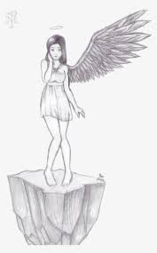 Wing butterfly angel, angel wings, wings illustration, blue, white png. Clip Art Black And White Stock Angels Drawing Gangster One Winged Angel Drawing Transparent Png 730x1095 Free Download On Nicepng