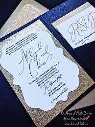 Navy Blue And Gold Glitter Wedding Invitations Classic And Simple Designed Glitter Wedding Invitations Classic Wedding Invitations Trendy Wedding Invitations