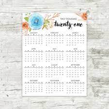 Or if you like you can do what i do and frame it. 2021 Year At A Glance Calendar Blue Floral Printable Calendar Printables By Cottonwood Whispers
