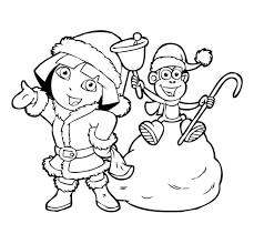 Dora The Explorer Christmas Coloring Pages Christmas Coloring Pages Dora Coloring Cartoon Coloring Pages