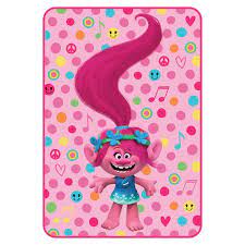 Trolls Kids Blanket Plush Microfiber Twin Full Size Walmart Com Plush Blanket Kids Blankets Kids Bedding