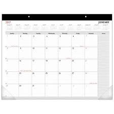 Office Depot Brand Monthly Desk Pad Calendar 22 X 17 30 Recycled Black Red January To December 2017 Desk Calendar Pad Desk Pad Office Depot