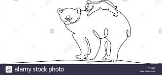 Kontinuierliche Eine Linie Zeichnen Eisbar Mit Baby Cub Vector Illustration Stock Vektorgrafik Alamy