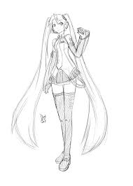 Hatsune Miku Sketch By Deiveex On Deviantart Hatsune Miku Miku Hatsune