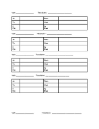 Verb Conjugation Sheet Worksheets Teaching Resources Tpt