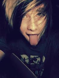 Emo hair is usually straight, so if you have curly or wavy hair, straighten it with a flat iron. Black Hair Blonde Streaks And Cute Emo Boy Image 650363 On Favim Com