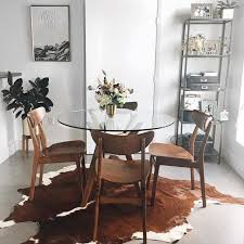 Jensen Round Dining Table In 2020 Tiny Dining Rooms Cowhide Rug Dining Room Apartment Dining Room