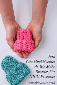 Make Nicu Hats For Preemie Babies With This Crochet Preemie Hat Pattern Yarnhookneedles Crochet Preemie Hats Crochet Baby Hat Patterns Preemie Crochet