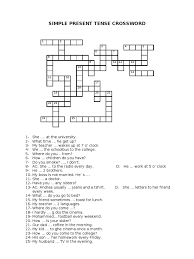 Present simple printables for learning and teaching english grammar in a fun way. Simple Present Tense Crossword