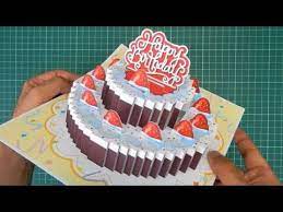 Make sure you're cutting out the full, symmetrical portion of the template. Birthday Cake Pop Up Card 3 Original Designs Youtube Wedding Cake Cards Birthday Cake Card Birthday Cake Pops