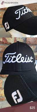 Titleist Men S Sports Mesh Fitted Golf Hat Cap Golf Hats Hats Logo Embroidered