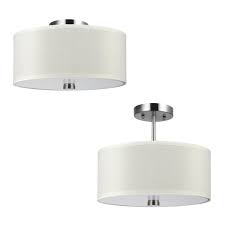Feiss lennon 30 1/4 wide satin nickel ceiling light. Two Light Flush Semi Flush Convertible Wjmg Indiana Lighting