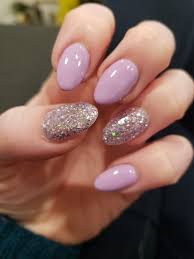 You do not need to go over the edge with glitter though, only an accent nail is more than enough. Purple Nails Purple Glitter Nails Lilac Nails With Glitter Lilac Nails