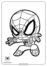Coloring pages spiderman pdf, printable colouring pages of spiderman, birthday party activity, adults kids activity home, instant download. Printable Cute Spiderman Coloring Page For Kids