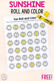 Sun Roll And Color Numbers And Counting Activity Weather Activities Preschool Math Activities Preschool Color Activities