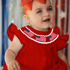 CM C&M WODRO 4th of July Baby Girl Outfits American Flag Onesie Romper  Independence Day Patriotic Bodysuit Jumpsuit, White-1, 12-18 months : Buy  Online at Best Price in KSA