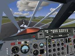 Pilot in a commercial airliner airplane flight cockpit during flight with great weather. Concorde Flightgear Wiki