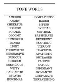 Tone Words Poster Writing Words Book Writing Tips