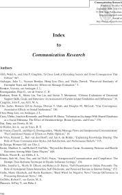 Index to Communication Research, 2006