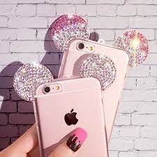 For Iphone 7 6 Case Lovely Cute 3d Mickey Mouse Ear Cover For Iphone 7 6s Plus 5 5s Rhinestone Ears Estuches Para Iphone 7 Fundas Para Iphone 5s Iphone Estuche