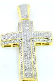 4 out of 5 stars. 3 4cttw Diamond Cross Pendant 10k Yellow Gold Mens Cross Charm 57mm Big