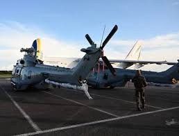 Two Caracal helicopters have just arrived in French Guiana. Ultimately, they will strengthen the capabilities of the #FAG and contribute to surveillance missions, combating illegal trafficking, medical evacuations, supporting ground troops, and