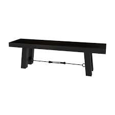 Think wooden designs, such as teak outdoor dining chairs. Black Metal Dining Bench Off 55