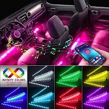 Car Interior Lights Caferria Car Led Strip Light 4pcs 48 Led App Controller Waterproof Multi Diy Color Mu Car Led Lights Car Interior Accessories Car Interior