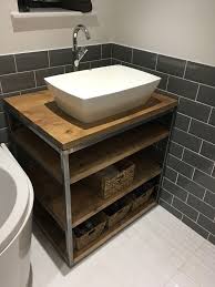 Industrial Style Bathroom Basin Vanity Unit Cabinet Industrial Style Bathroom Reclaimed Wood Vanity Wood Vanity