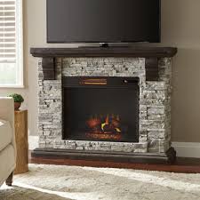 Home Decorators Collection Highland 50 In Freestanding Faux Stone Electric Fireplace Tv Stand In Gray With Mantel 103058 The Home Depot Faux Stone Electric Fireplace Stone Electric Fireplace Stone Mantel