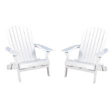 Noble House Obadiah White Folding Wood Adirondack Chair 2 Pack 40722 The Home Depot Wood Adirondack Chairs Adirondack Chair Noble House
