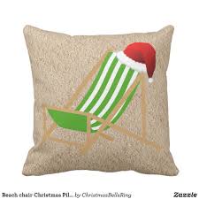 Beach Chair Christmas Pillow Zazzle Com In 2020 Christmas Pillow Pillows Christmas Pillows