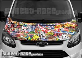 Sticker fab defender 110 hood / bonnet decal overlay (matte black) installation. 901 Transit Custom Bonnet Wrap Stickerbomb