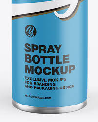 Matte Spray Bottle W Glossy Cap Mockup In Bottle Mockups On Yellow Images Object Mockups