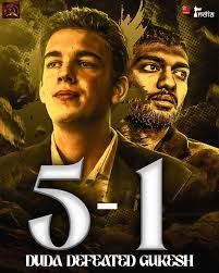 Grandmaster Jan-Krzysztof Duda scores an extraordinary win over the World  Champion D Gukesh! After losing the first game of their 6-game Blitz  exhibition match at Katowice, Poland, Duda defeated Gukesh in the