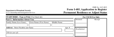 U S Immigration Form I 485 Adjustment Of Status Uscis I 485