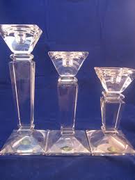 5 circumference, 2 tall shannon crystal. Shannon Crystal Candlesticks