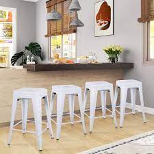 Check spelling or type a new query. Glossy White Bar Stools Kitchen Dining Room Furniture The Home Depot