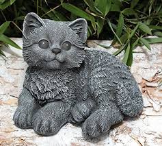 Steinfigur Katze Sitzend Schiefergrau Garten Deko Stein Figur Frostsicher Garten Ideen Gestaltung Garten Deko Garten Steinfiguren Deko Terassen Ideen