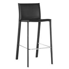 Baxton Studio Crawford Black Faux Leather Upholstered 2 Piece Counter Stool Set Black Bar Stools Upholstered Bar Stools Leather Counter Stools